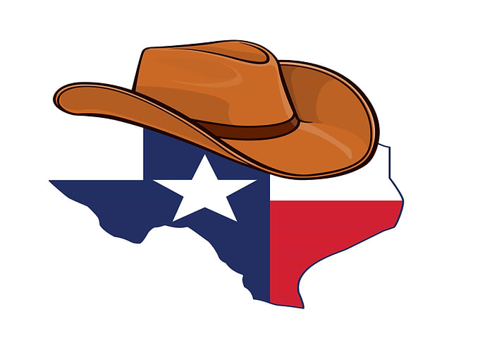 Texas Flag Cowboy Hat Map