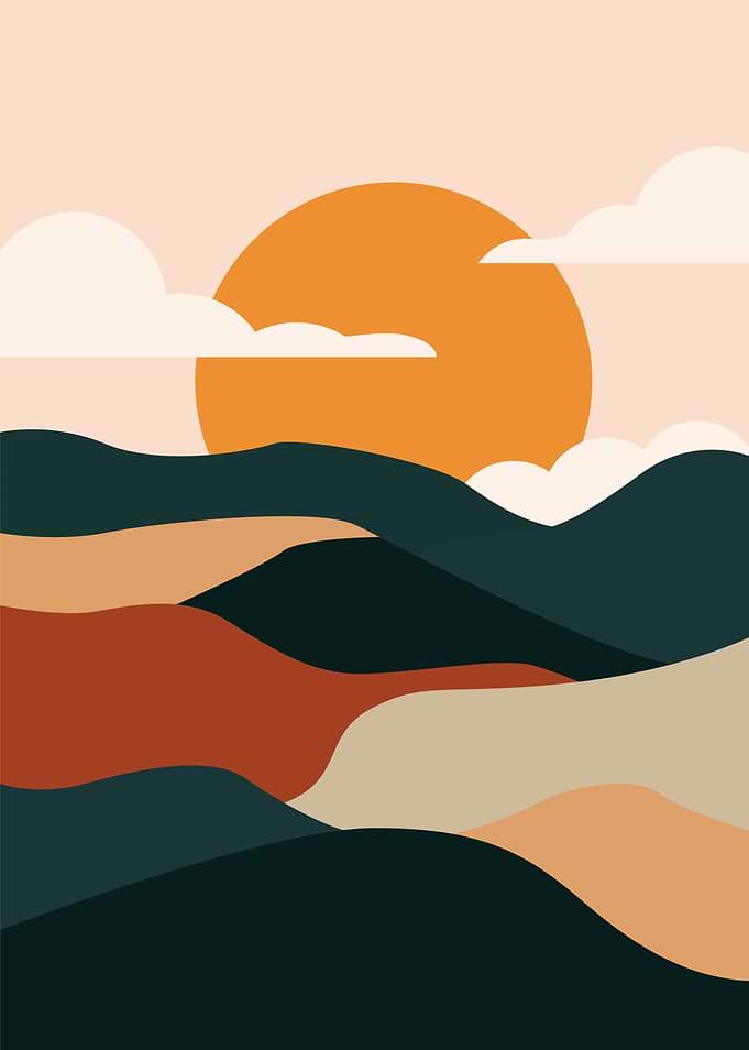 Abstract Sunset Landscape