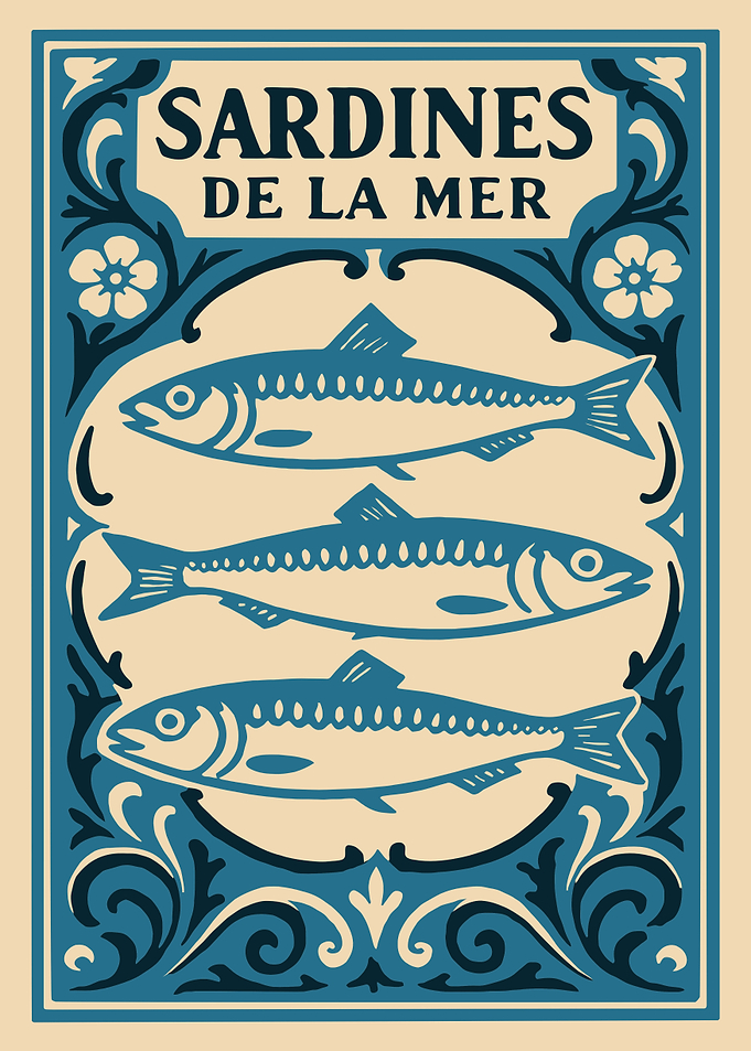 Vintage Sardines De La Mer Label