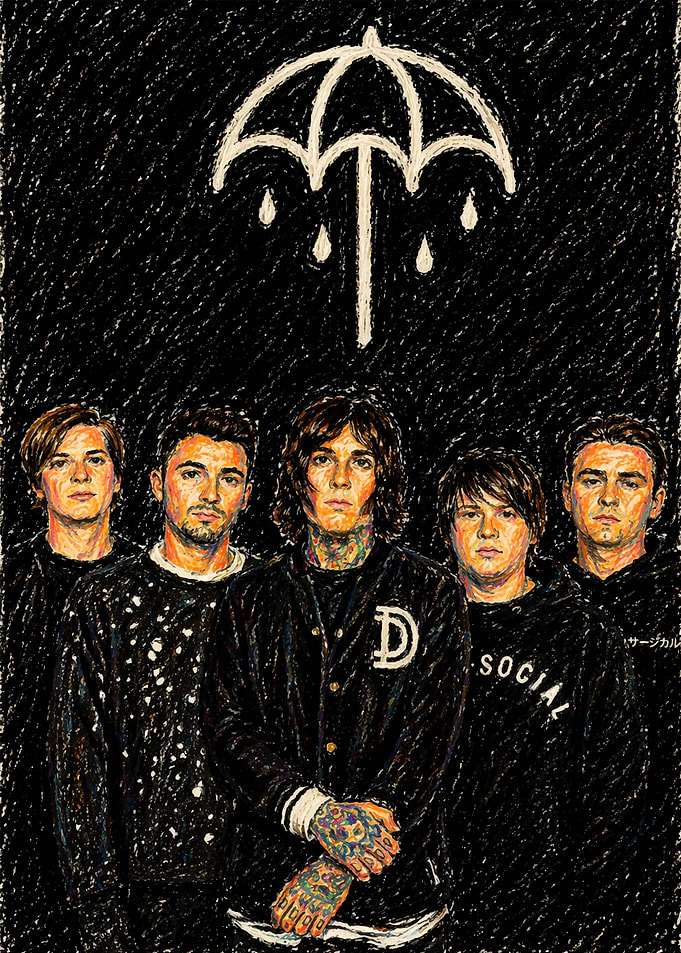 Crayon-Style Bring Me The Horizon Band Portrait