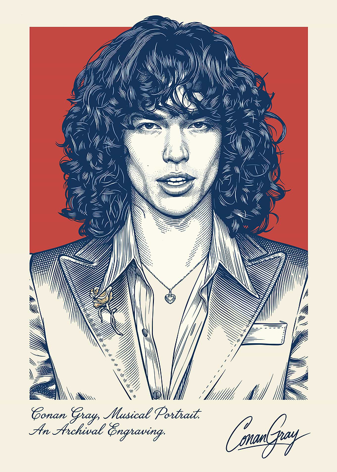 Conan Gray Musical Portrait Engraving