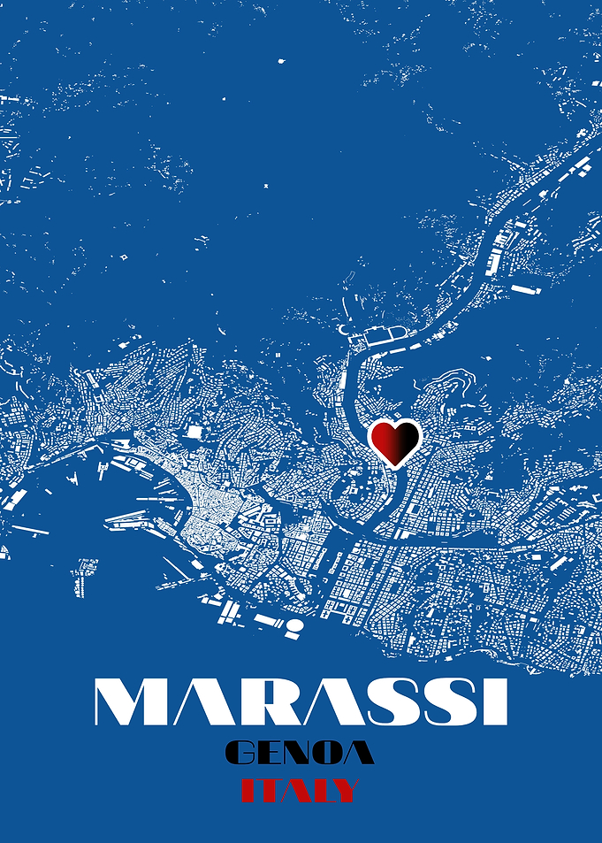 Marassi Genoa Italy Map Heart