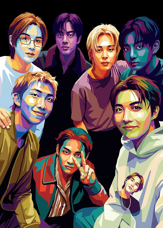 BTS Pop Art Group Portrait