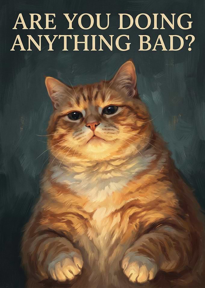 Cat Asking 'Are You Doing Anything Bad?'