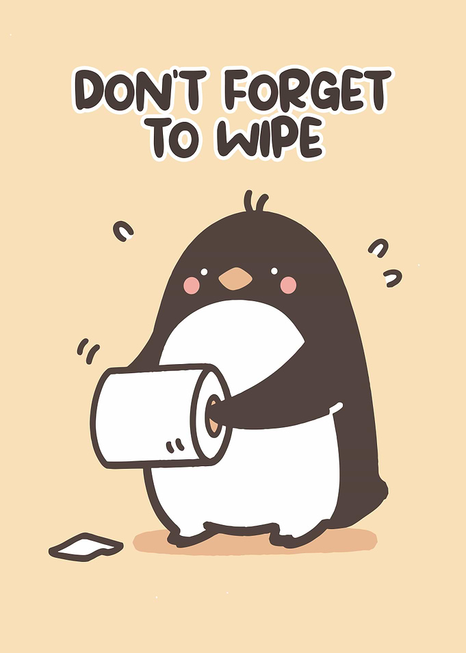 Cute Penguin with Toilet Paper