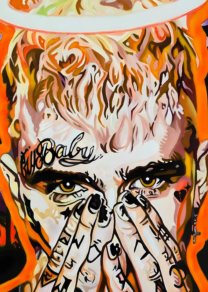 Portrait of Lil Peep with Tattoos