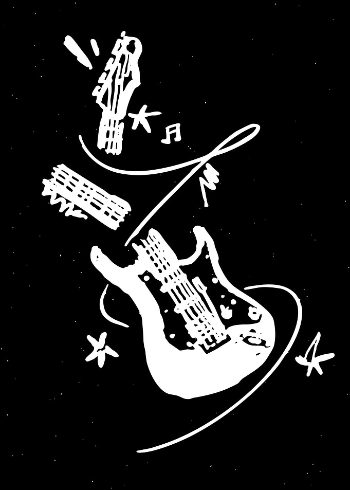 Electric Guitar and Music Notes