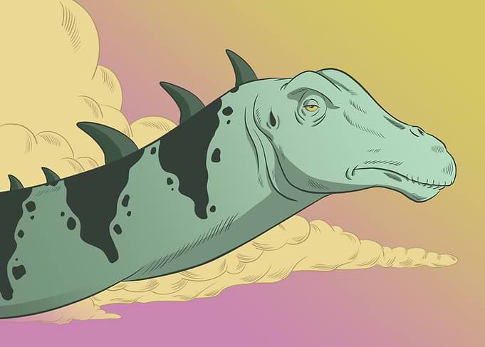 Dinosaur Diplodocus paleoart cartoon