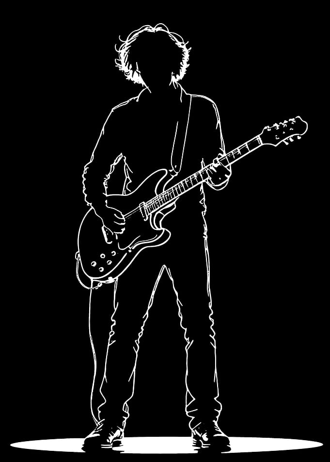 Silhouette of a guitarist