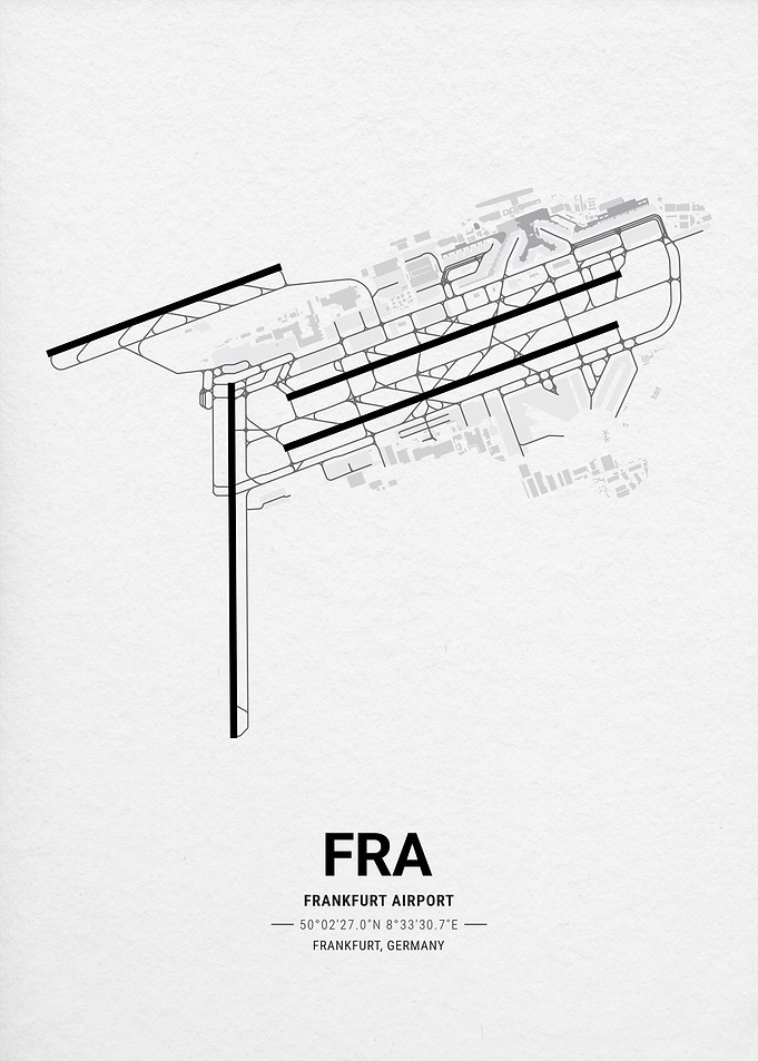 Frankfurt Airport Map Poster