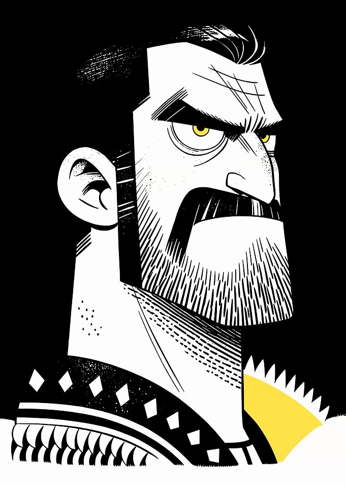 Stylized Portrait of a Bearded Man
