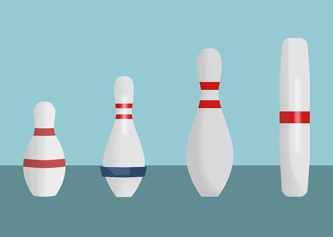 Bowling Pins on Blue Background