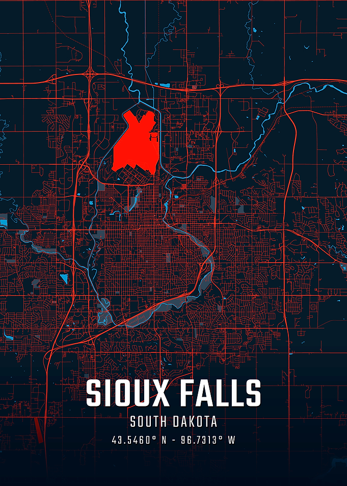 Sioux Falls South Dakota City Map
