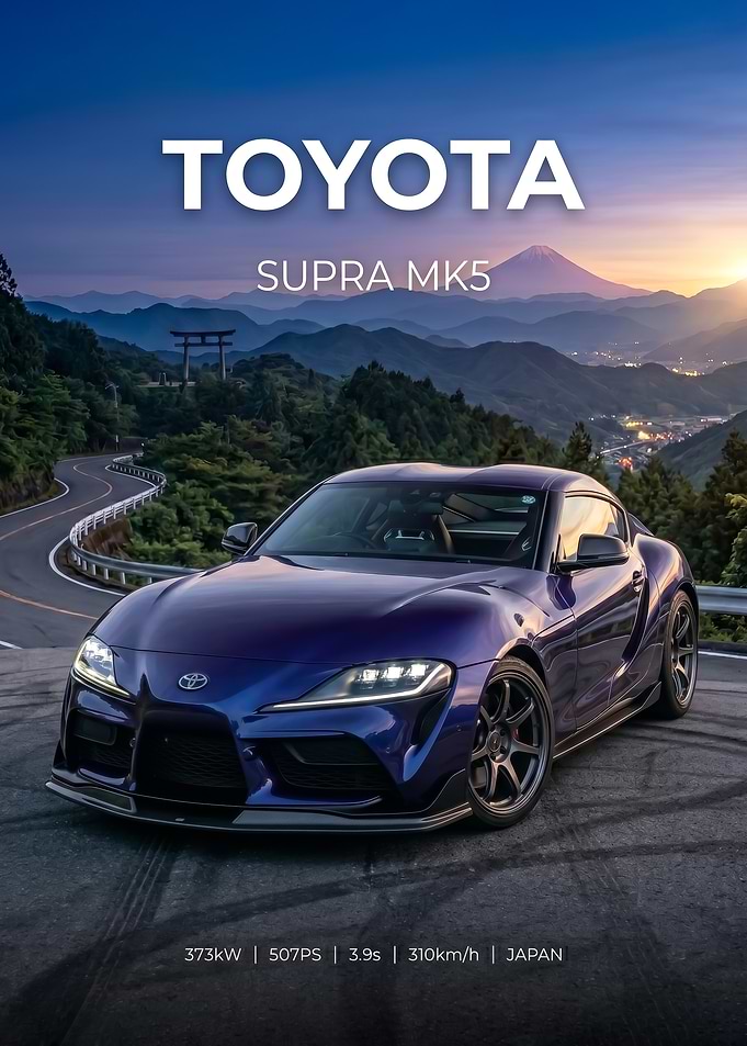 Toyota Supra MK5 on Japanese Mountain Road