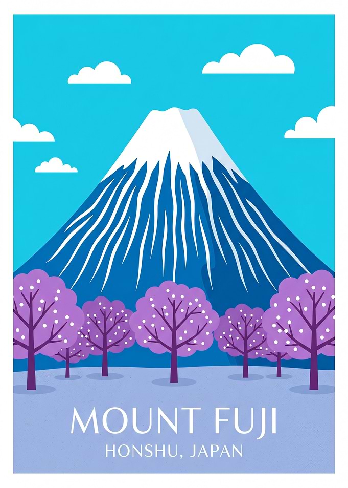 Mount Fuji with Cherry Blossoms