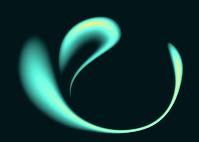 Abstract Teal and Yellow Swirl