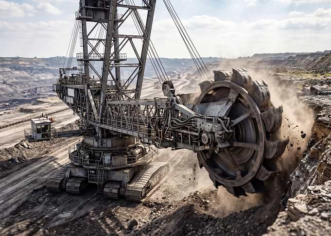 Giant Bucket Wheel Excavator Mining