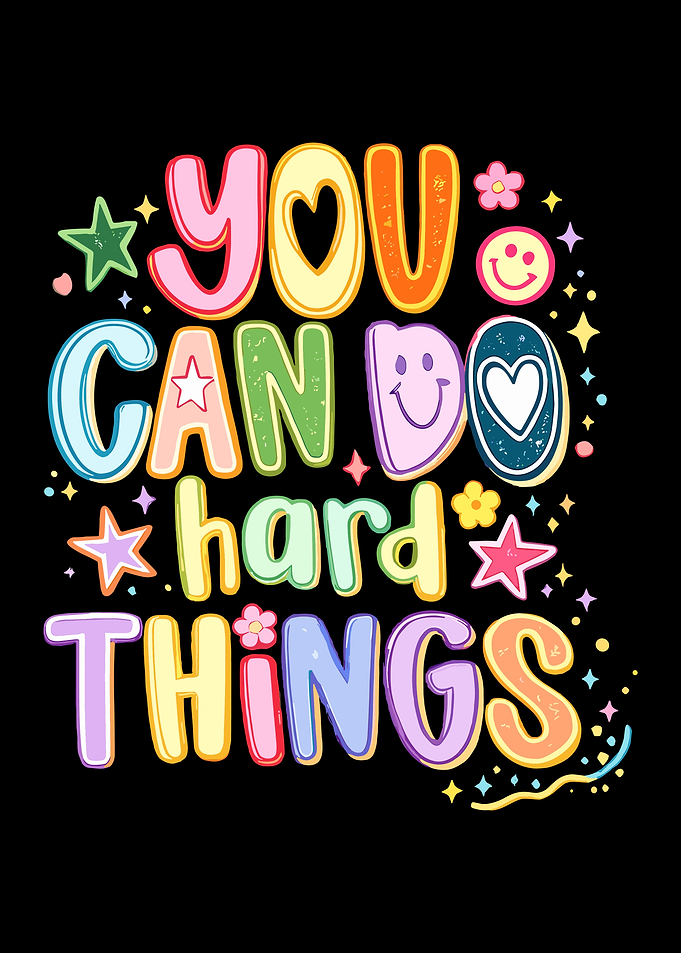 You Can Do Hard Things Poster, Motivational Quote Wall Art, Colorful Inspiring Print