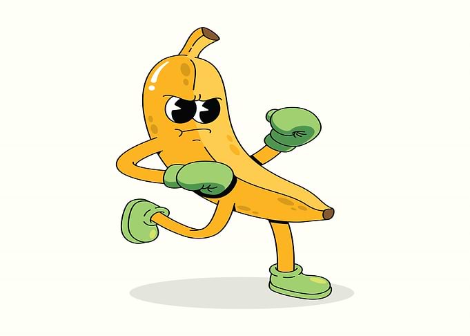 Cartoon Banana Boxer