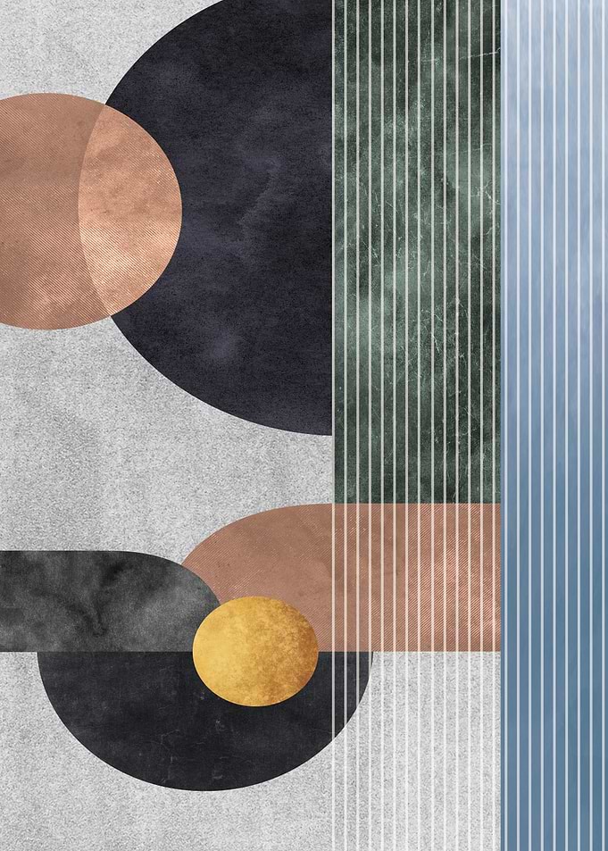 Abstract Geometric Composition with Textures