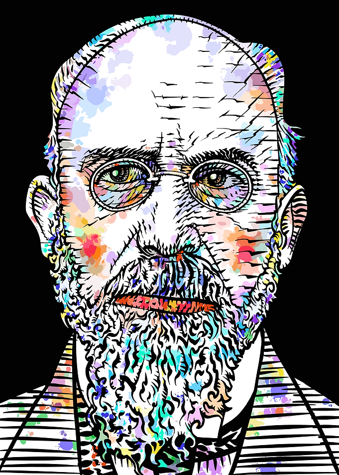 Colorful Portrait of Sigmund Freud