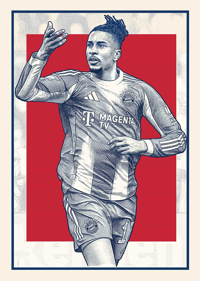 Olise Football Player Illustration