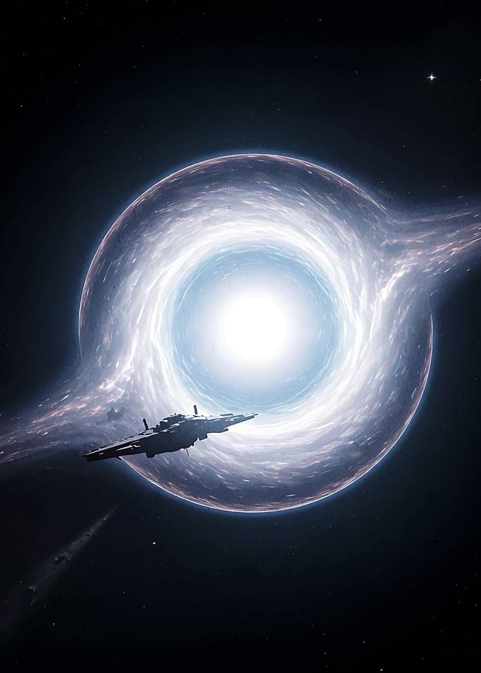 Spaceship near a Wormhole
