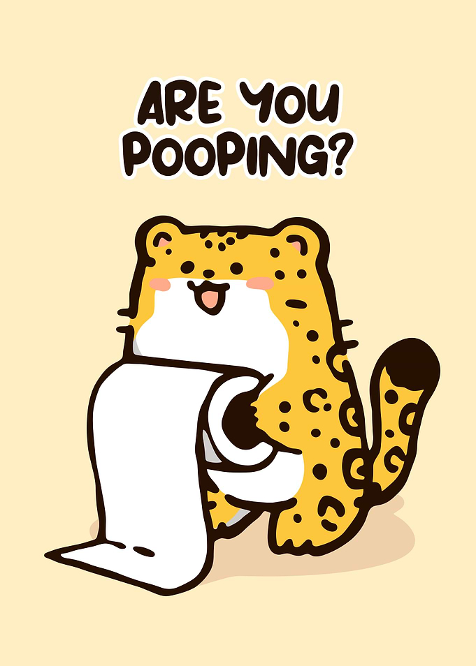 Cute Leopard Holding Toilet Paper