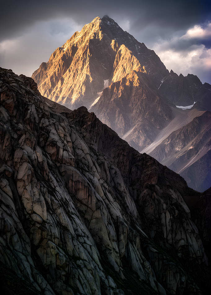 Golden Mountain Peak at Sunset