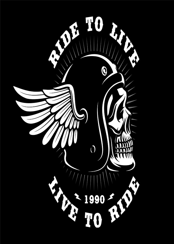 Skull with Wings and Helmet