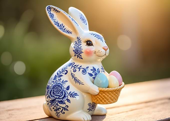 Easter Bunny with Painted Eggs