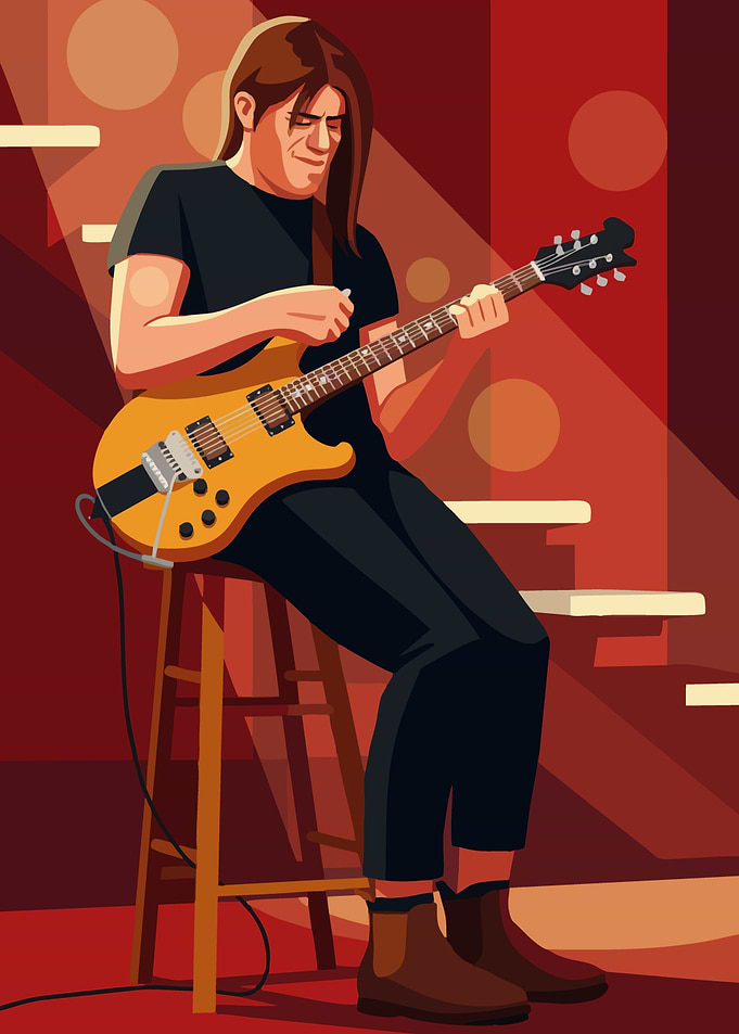 Man playing electric guitar