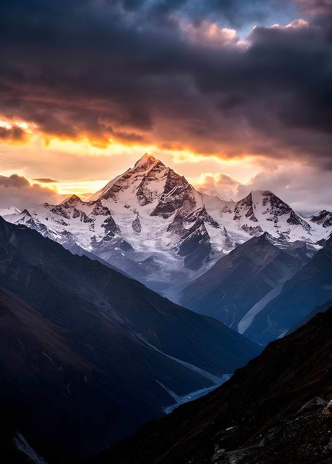 Majestic Mountain Peak at Sunset