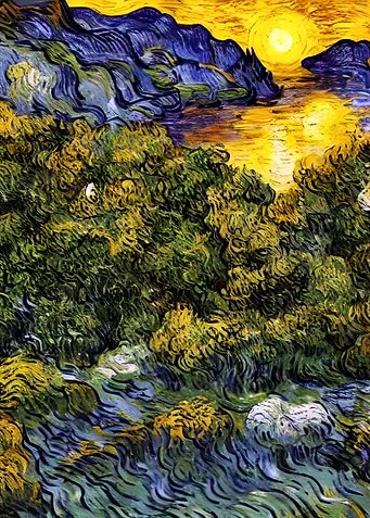 Van Gogh Style Sunset Landscape