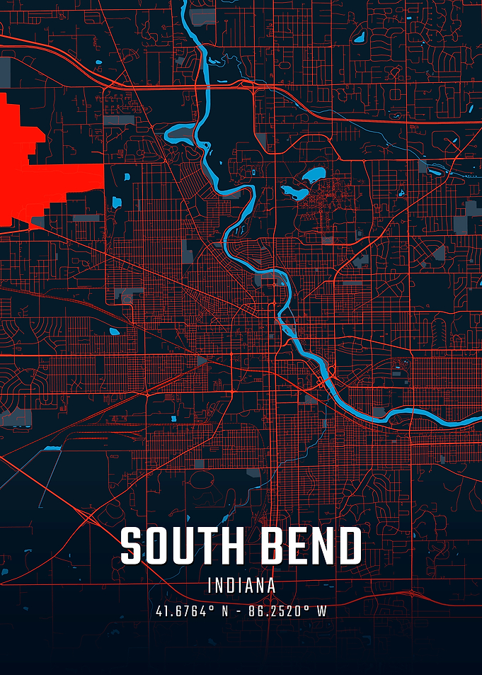 South Bend Indiana City Map