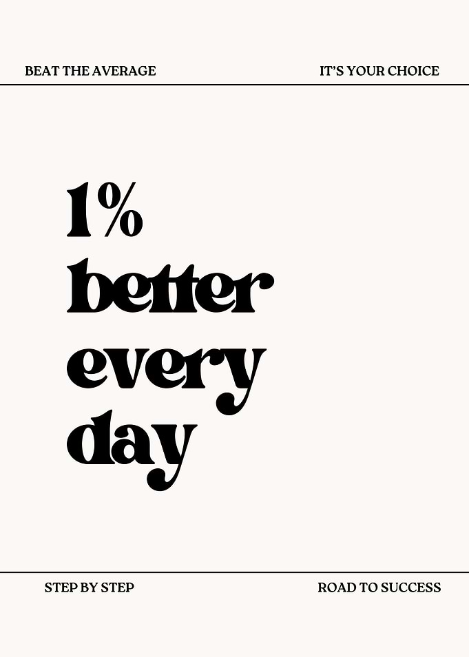 1 Percent Better Every Day, Motivational Wall Art, Perfect Gift For Her, Gym Decor, Inspirational Quote