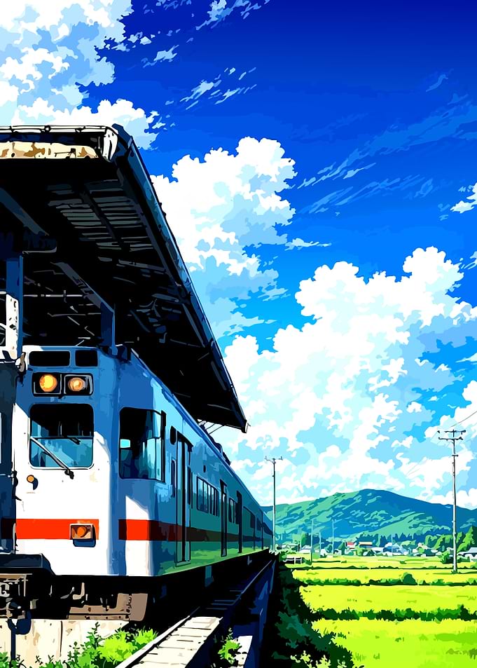 Train at a Rural Station