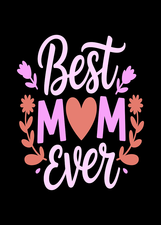 Best Mom Ever Floral Heart