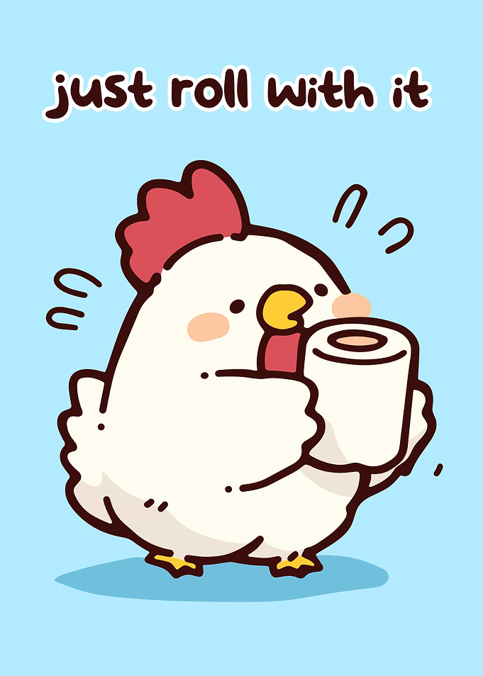 Cute Chicken Holding Toilet Paper