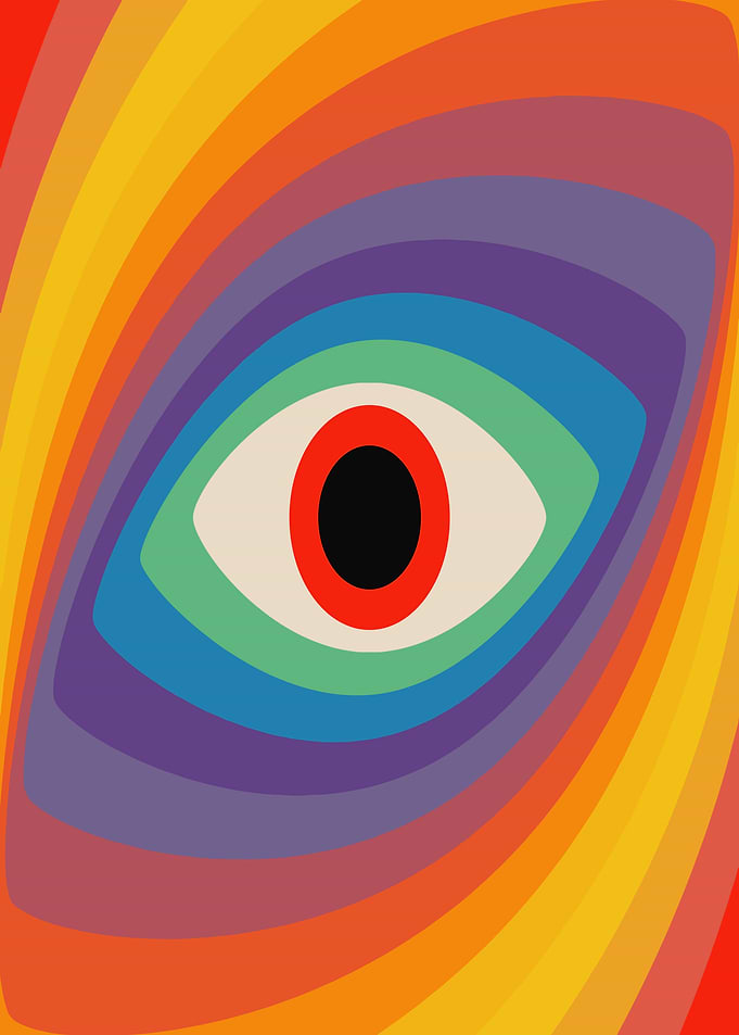 Psychedelic Eye Rainbow Art
