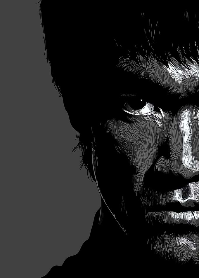 Bruce Lee Close-Up Portrait