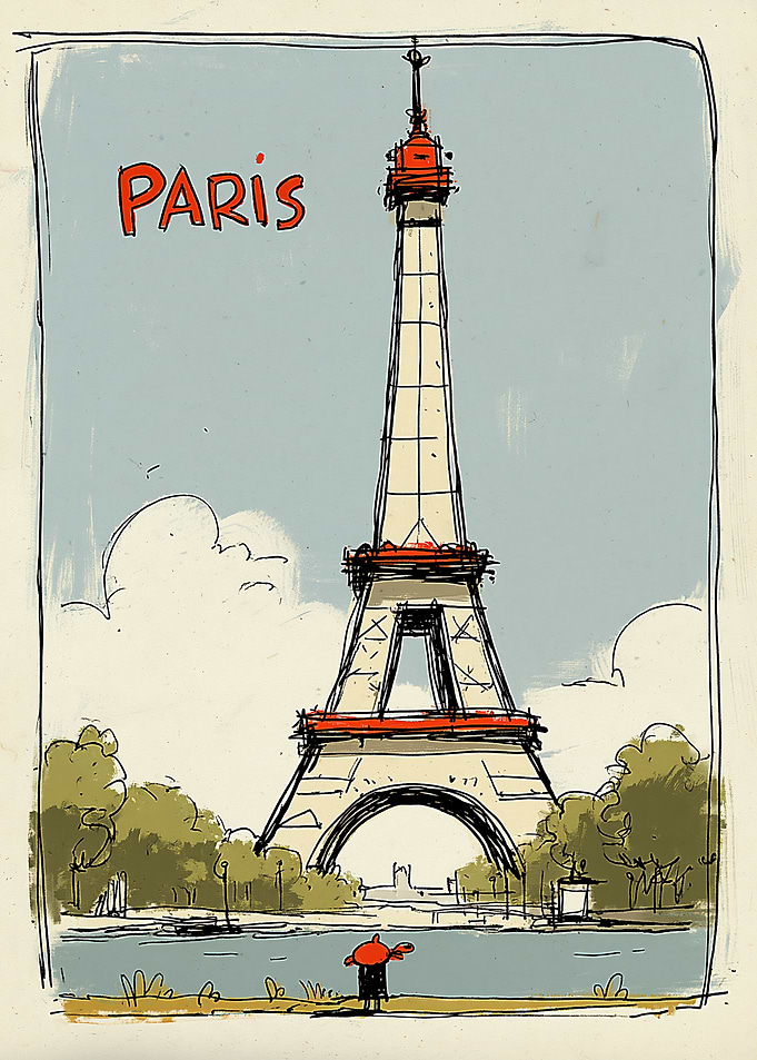 Paris Eiffel Tower Sketch