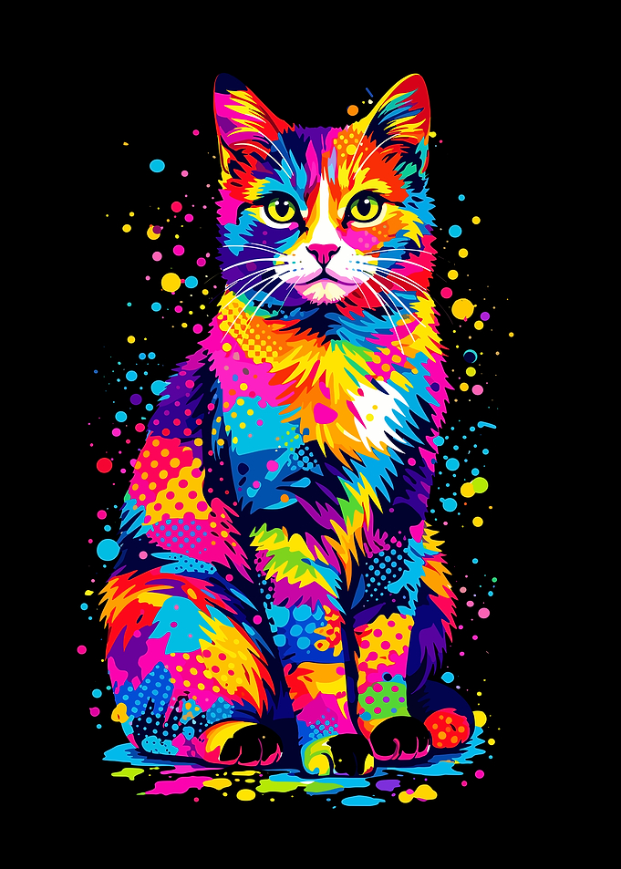 Colorful Cat Pop Art