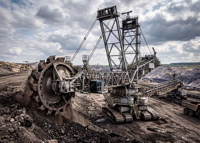 Giant Bucket Wheel Excavator Mining