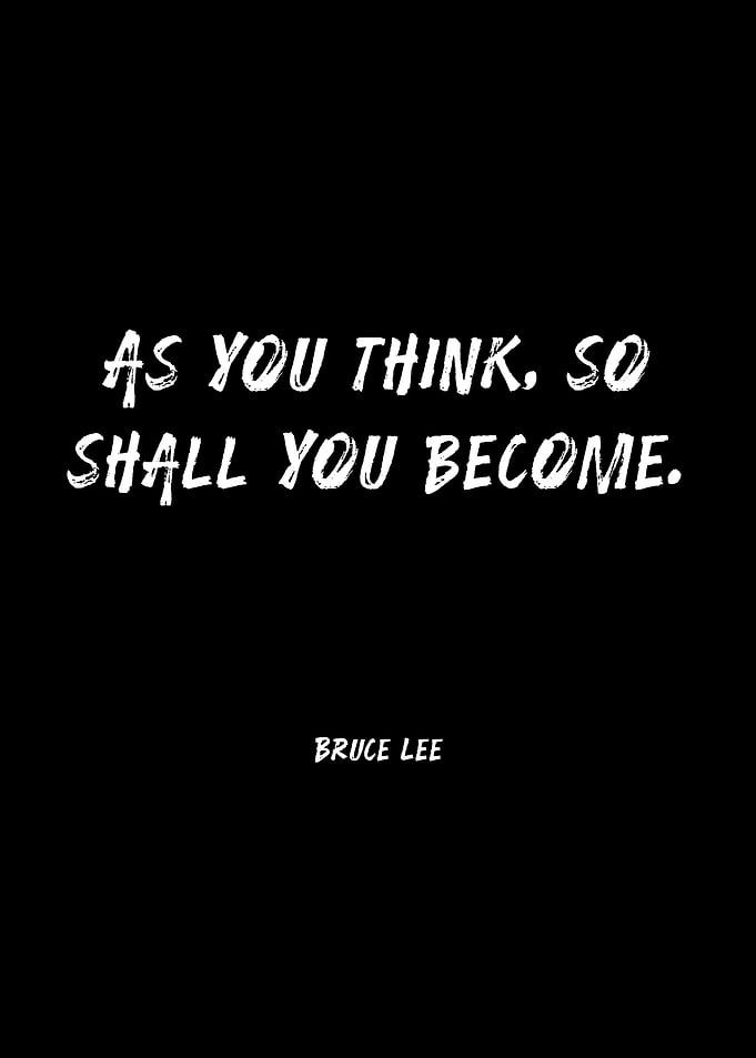Bruce Lee Quote on Black Background