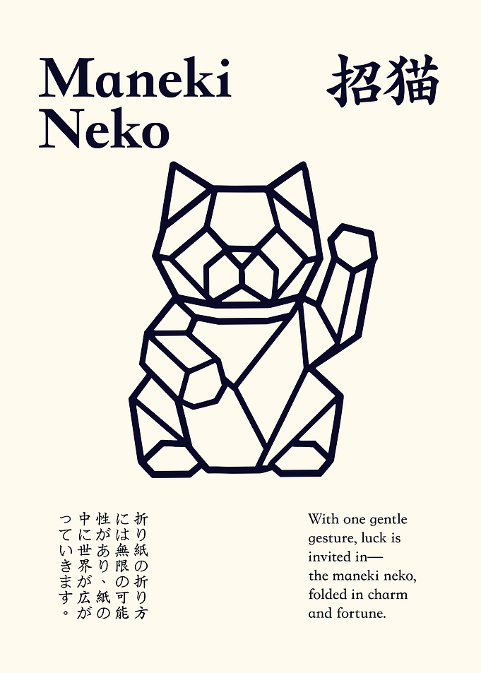 Maneki Neko Origami Cat