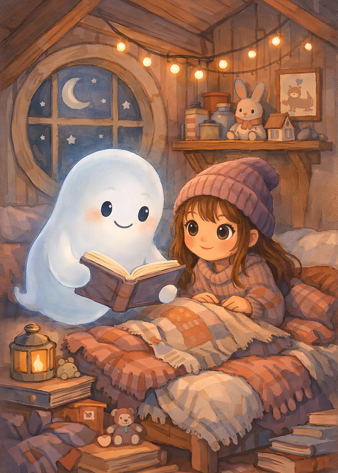 Ghost Reading a Book to a Girl