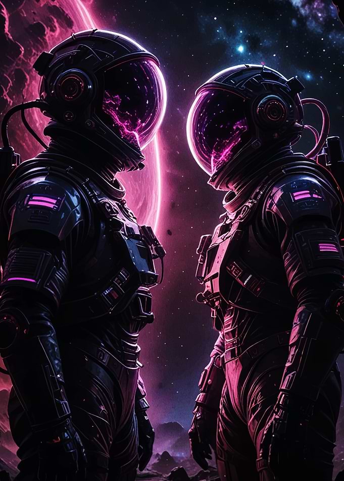 Astronauts in Neon Space