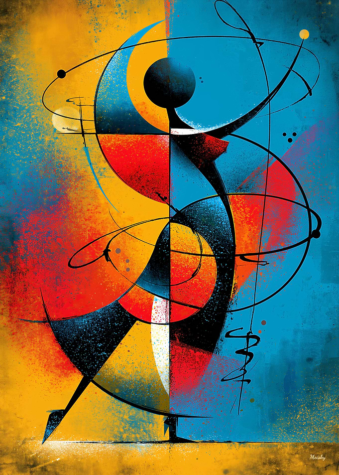 Cosmic Flamenco Abstract Wall Art