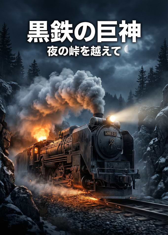 Steam Train in Snowy Mountains